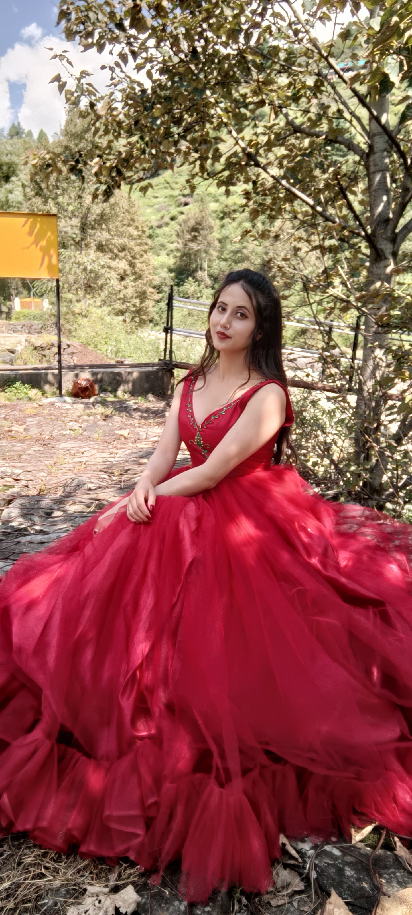 Scarlet Elegance Handmade Gown