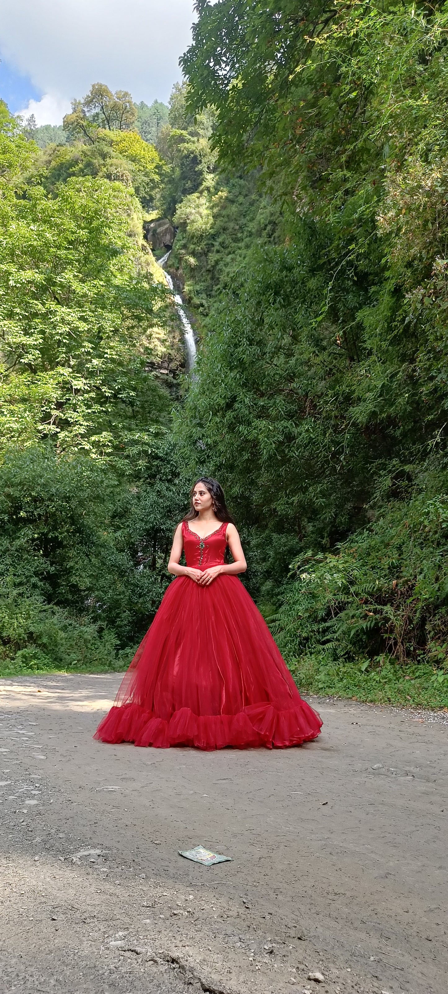 Scarlet Elegance Handmade Gown
